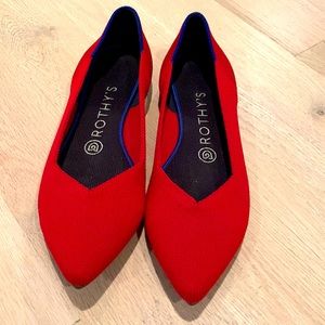 Rothy’s “The Point” Bright Red dress flats